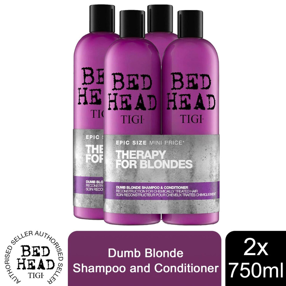 Bed Head by TIGI Shampoo & Conditioner Dumb Blonde Duo 750ml[BUY 2  - DUO PACK]