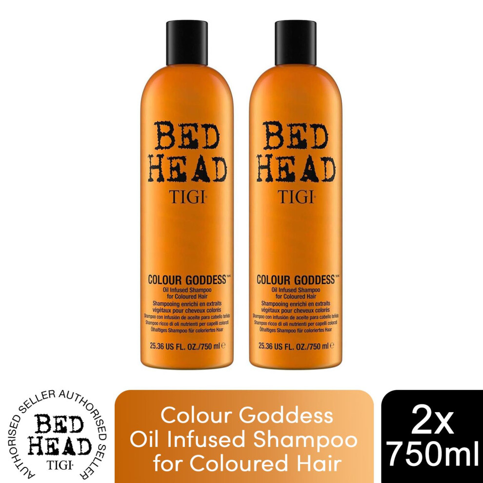 Bed Head by Tigi Colour Goddess Oil Infused Shampoo for Coloured Hair 750ml, 2pk