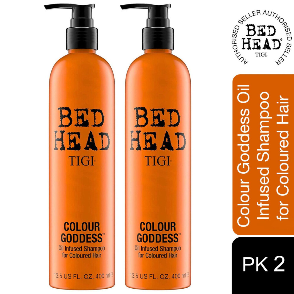 Bed Head By TIGI Colour Goddess Shampoo For Coloured Hair 400ml, 2pk