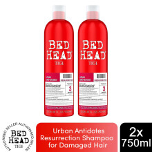 Bed Head TIGI Urban Antidotes Resurrection Shampoo for Damaged Hair 750ml, 2pack