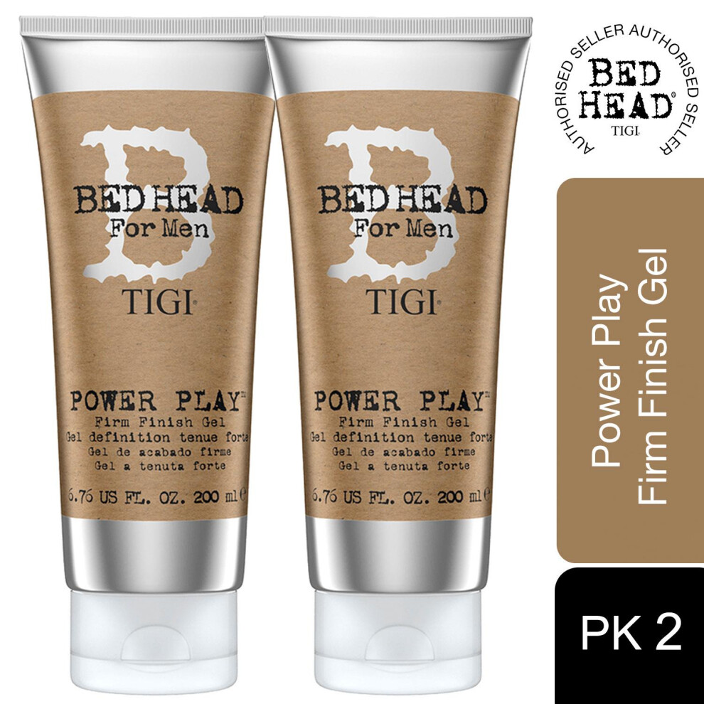 Bed Head for Men by TIGI Power Play Mens Hair Gel for Strong Hold 200ml, 2pk