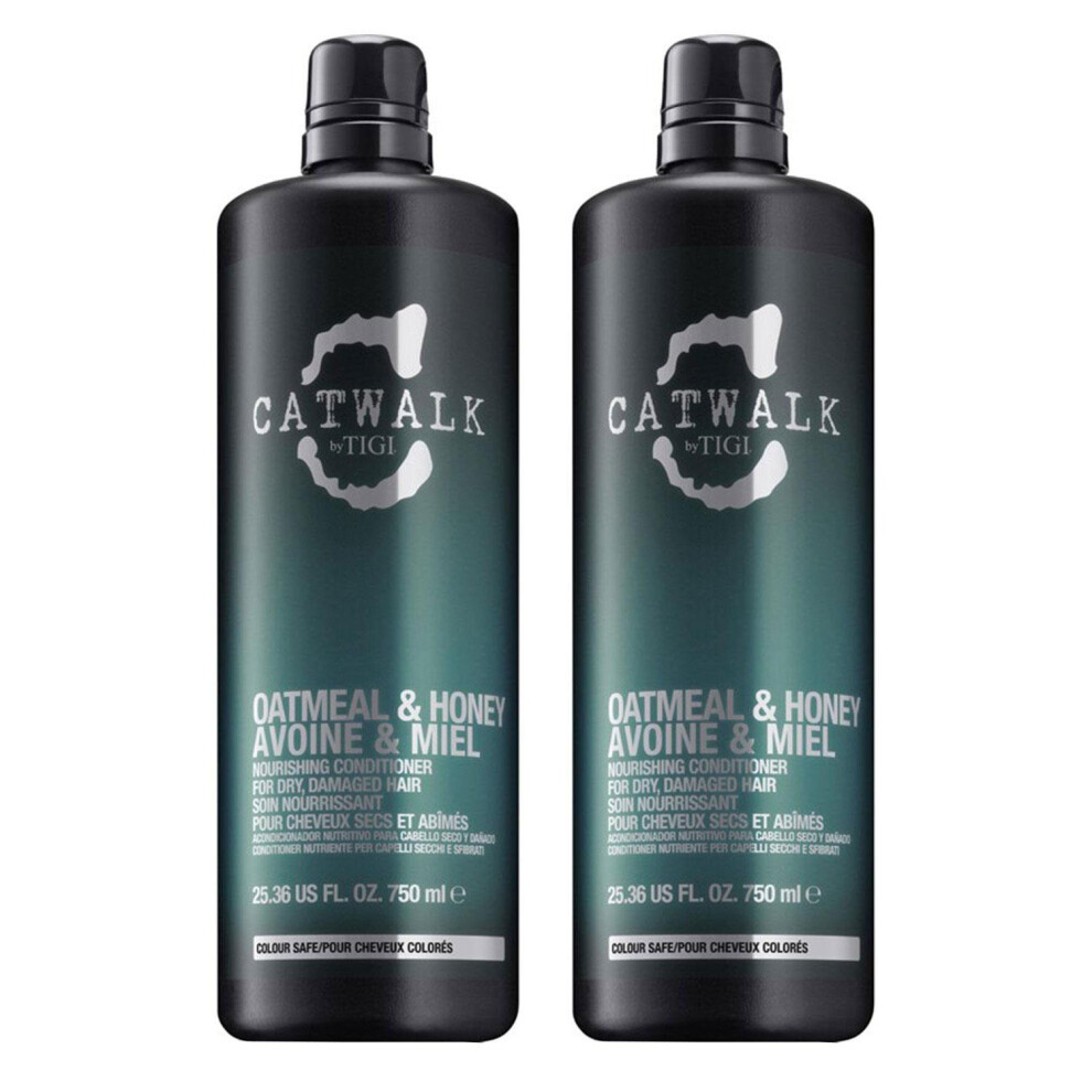 Tigi Catwalk By Oatmeal & Honey Nourish Conditioner For Damaged Hair 750Ml, 2Pk