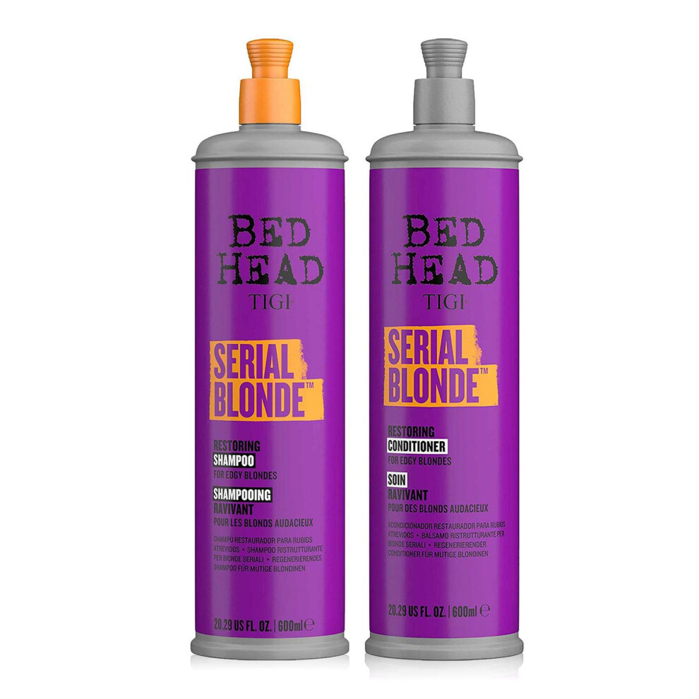 Bed Head TIGI Serial Blonde Shampoo & Conditioner Set for Blonde Hair, 600ml Duo