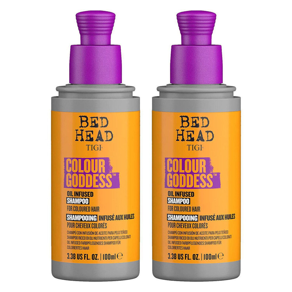 Bed Head By TIGI Colour Goddess Oil Infused Shampoo For Coloured Hair, 100ml, 2pk