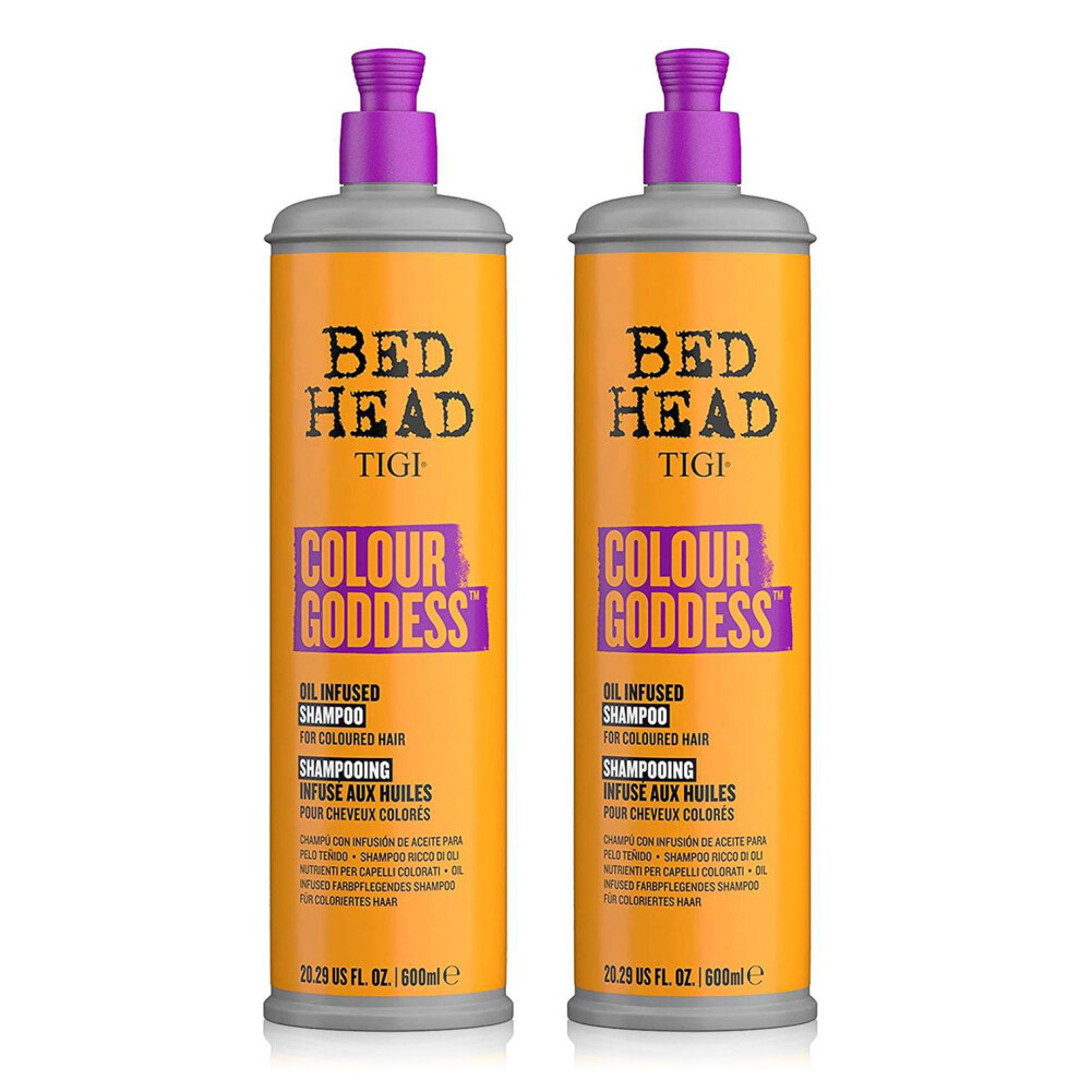 Bed Head by TIGI Colour Goddess Shampoo For Coloured Hair, 600ml, 2pk