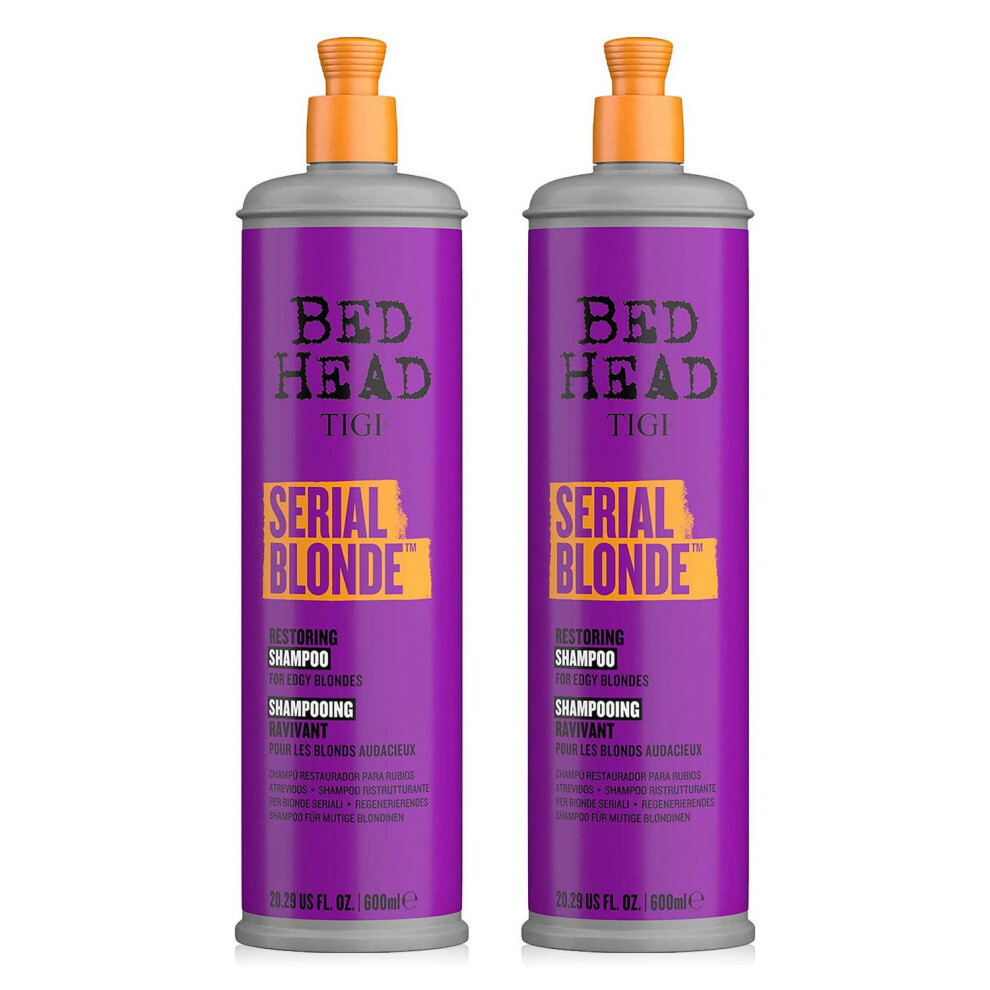 Bed Head by TIGI Serial Blonde Shampoo For Damaged Blonde Hair, 600ml, 2pk