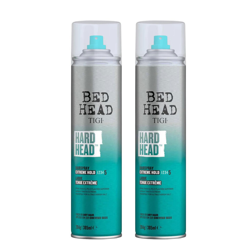 Bed Head by TIGI Hard Head Hairspray for Extra Strong Hold, 385ml, 2pk