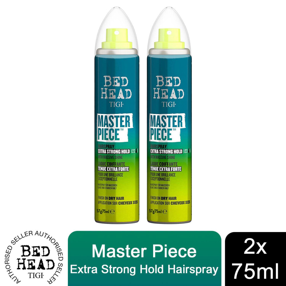 Tigi Bed Head Masterpiece Hairspray Extra Strong Hold & Massive Shine 75Ml, 2Pk