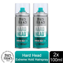Bed Head by TIGI Hard Head Hairspray for Long-Lasting Extreme Hold 100 ml, 2pack