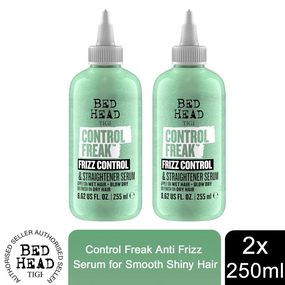 Bed Head by TIGI Control Freak Anti Frizz Serum for Smooth Shiny Hair 250ml, 2pk