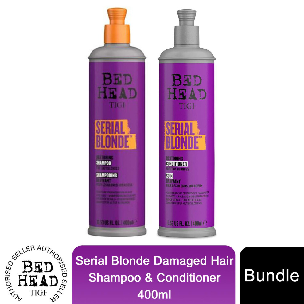 Tigi Bed Head By Serial Blonde Damaged Hair Shampoo & Conditioner 400Ml