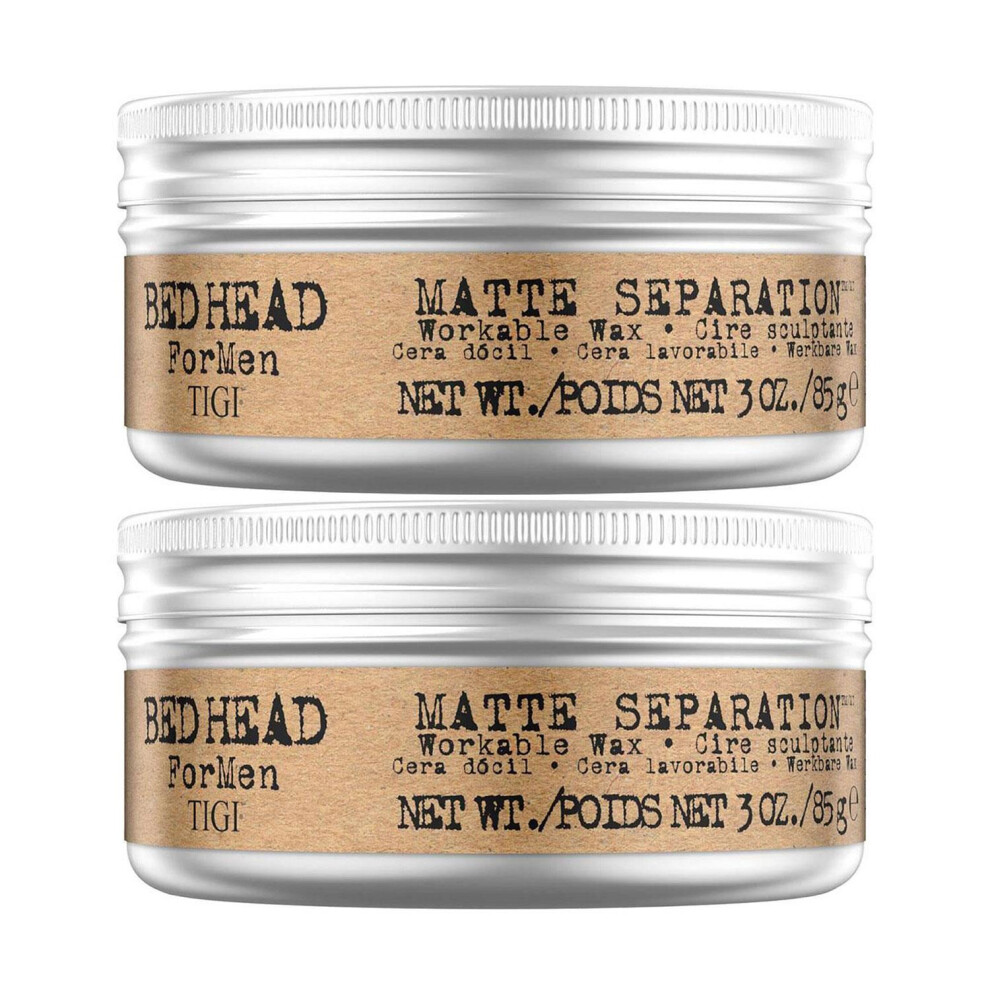 Bed Head for Men by TIGI Matte Separation Mens Hair Wax for Firm Hold 85g, 2pk