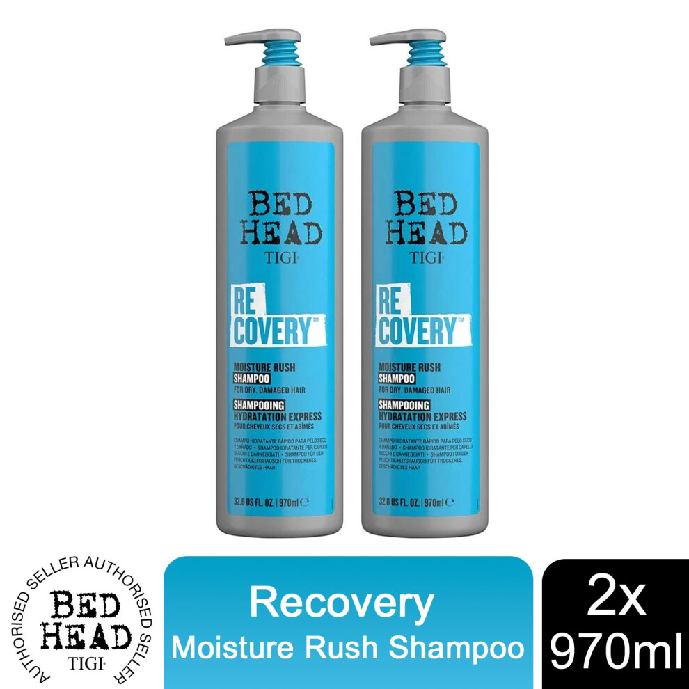 Bed Head Recovery Moisturising Shampoo For Dry Hair 970ml, 2 Pack