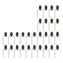 30PCS prázdne štítky na batožinu Biela cestovná taška s popruhom Obojstranná MDF kufor Sloty štítkov