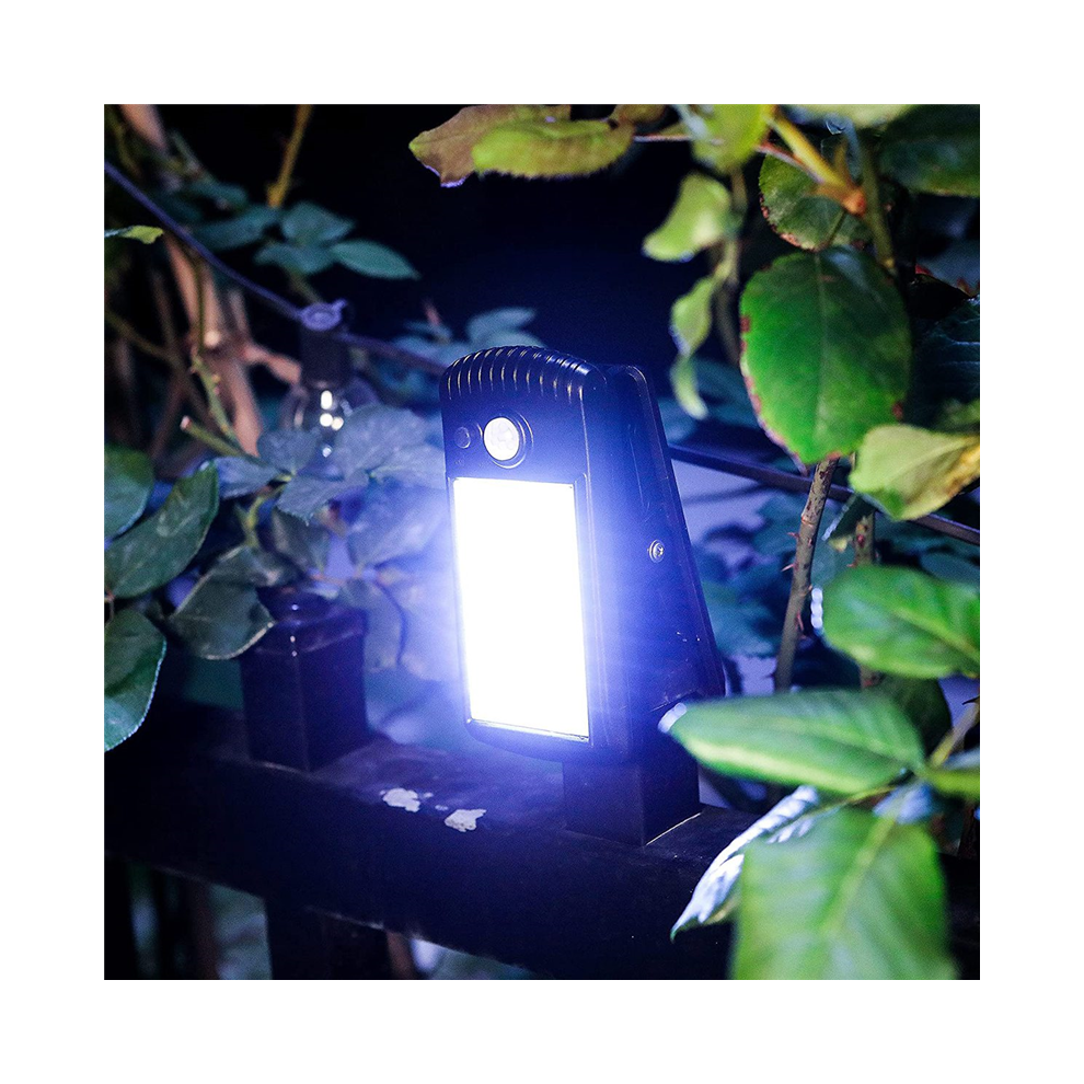 Lot de 4 lampes solaires de sécurité avec détecteur de mouvement, sans fil, étanches, pour terrasse, mur, garage, randonnée, camping, tente