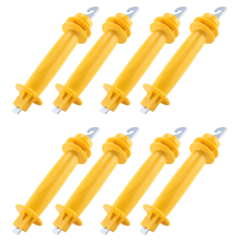 Lot de 8 portails électriques en caoutchouc, poignée à ressort, poignée de portail isolée en plastique jaune