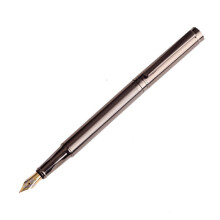 (Gray, 0.5mm) Copper fountain pen, curved nib, suitable for calligraphy [fine to thick], with converter and metal pen set