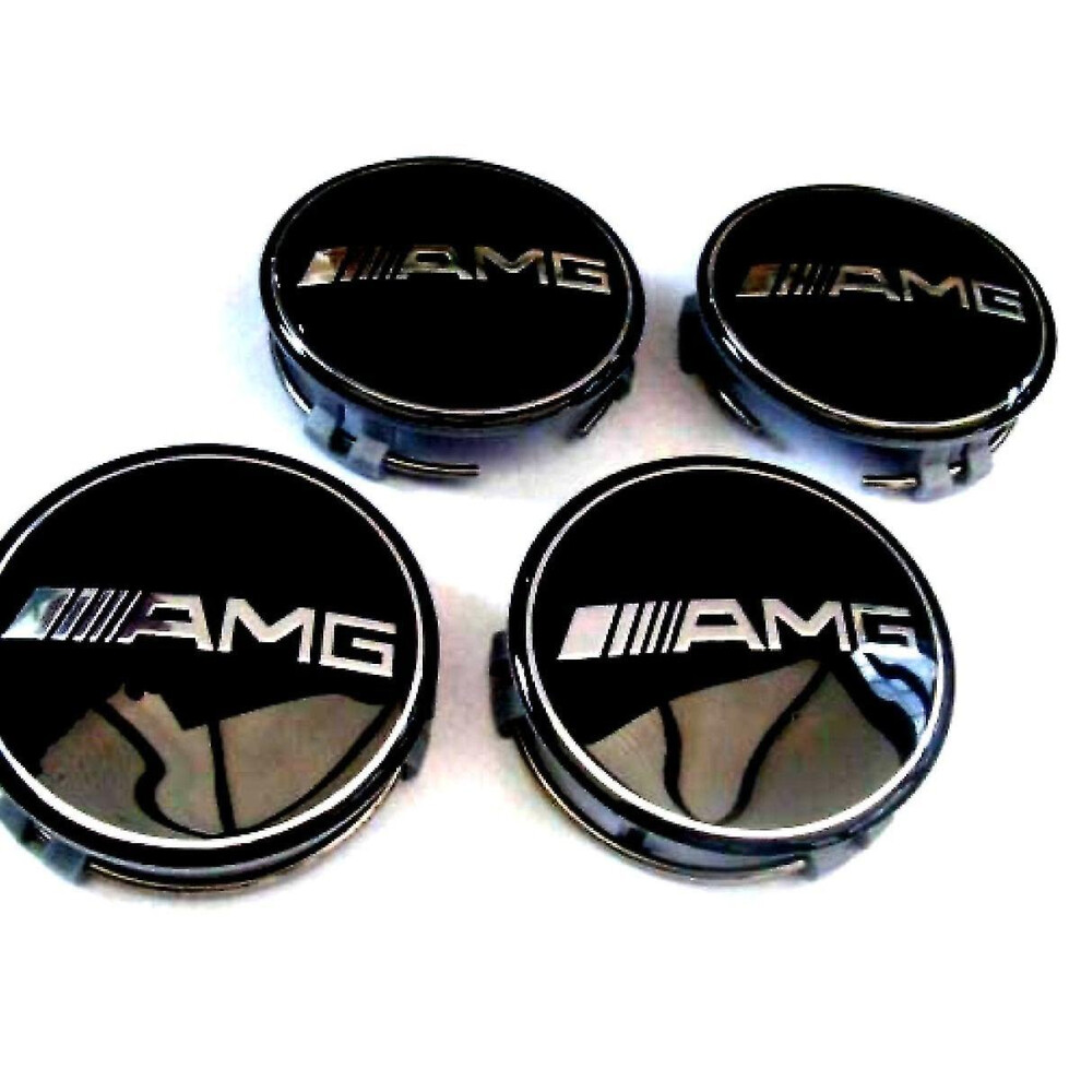 Mercedes Amg Car Wheel Center Caps Hub Cover 75Mm 4 Pcs For A B C E S G Class Cla Cls Slk Ml Amg Black 8994439711830