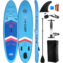 (Blue) 10.6ft/3.2m Inflatable Paddle Board Seaside Beach Water-Skiing Stand Up Paddle Surfboard
