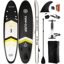 (Black) 10.6ft/3.2m Inflatable Paddle Board Seaside Beach Water-Skiing Stand Up Paddle Surfboard
