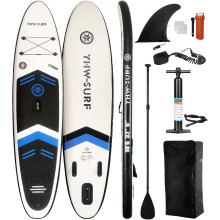 (White) 10.6ft/3.2m Inflatable Paddle Board Seaside Beach Water-Skiing Stand Up Paddle Surfboard