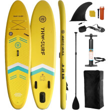 (Yellow) 10.6ft/3.2m Inflatable Paddle Board Seaside Beach Water-Skiing Stand Up Paddle Surfboard