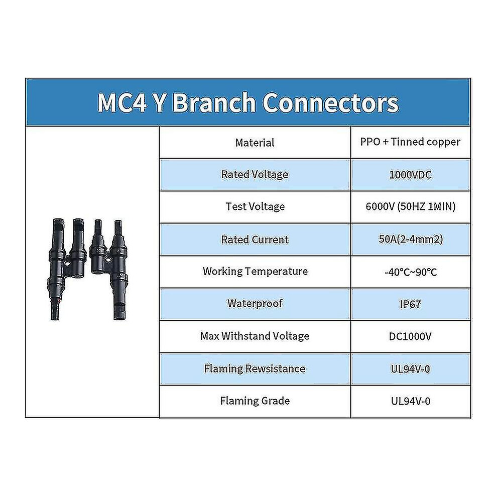 1/3/4/5 Y Branch Connectors In Pair Mmf Ffm For Parallel Connection Between Solar Panels 8994439712219