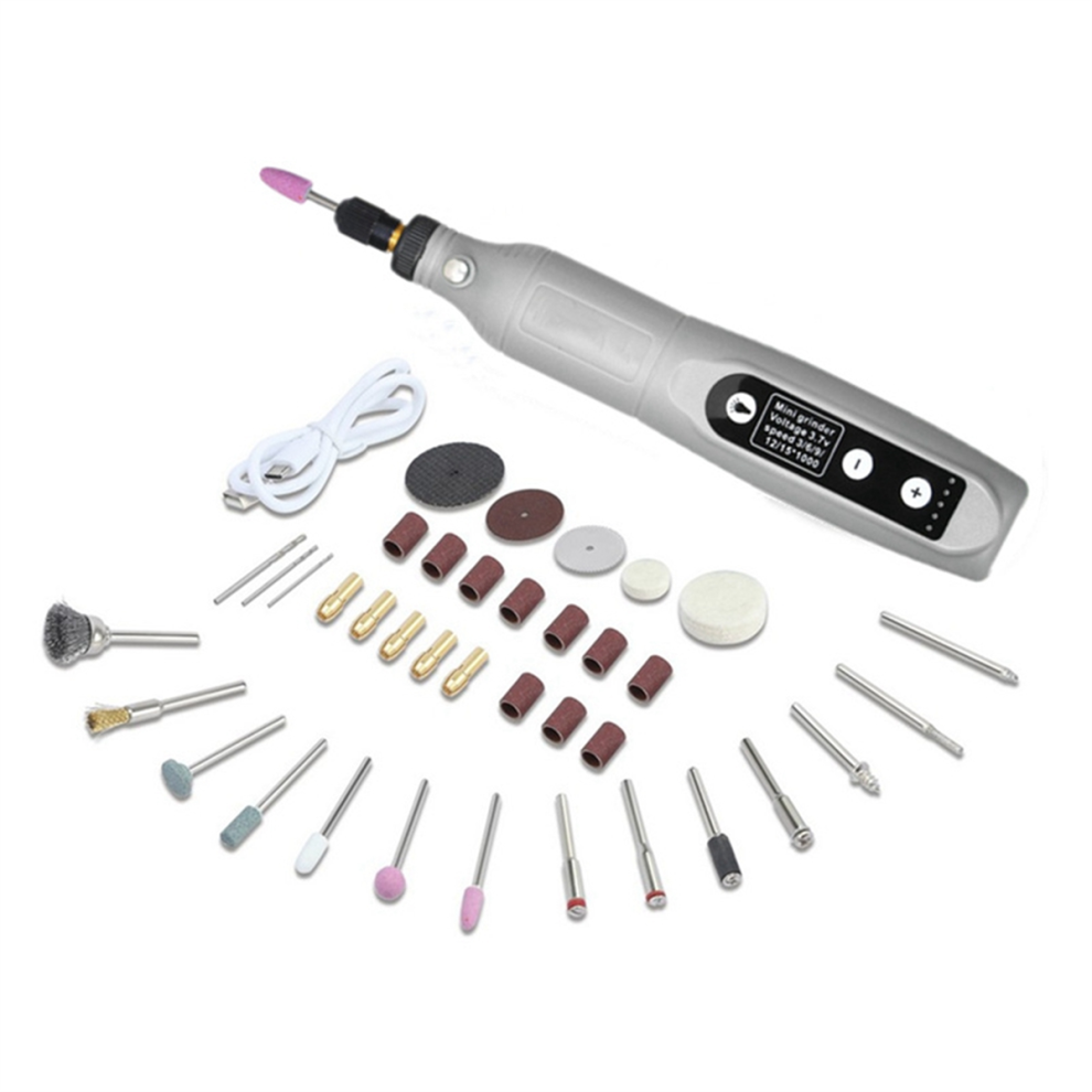 LLhappy-Mini Cordless Rotary Tool Kit, 5-Speed Multi-Purpose 3.7V Power for Sanding Polishing Drilling DIY Crafts