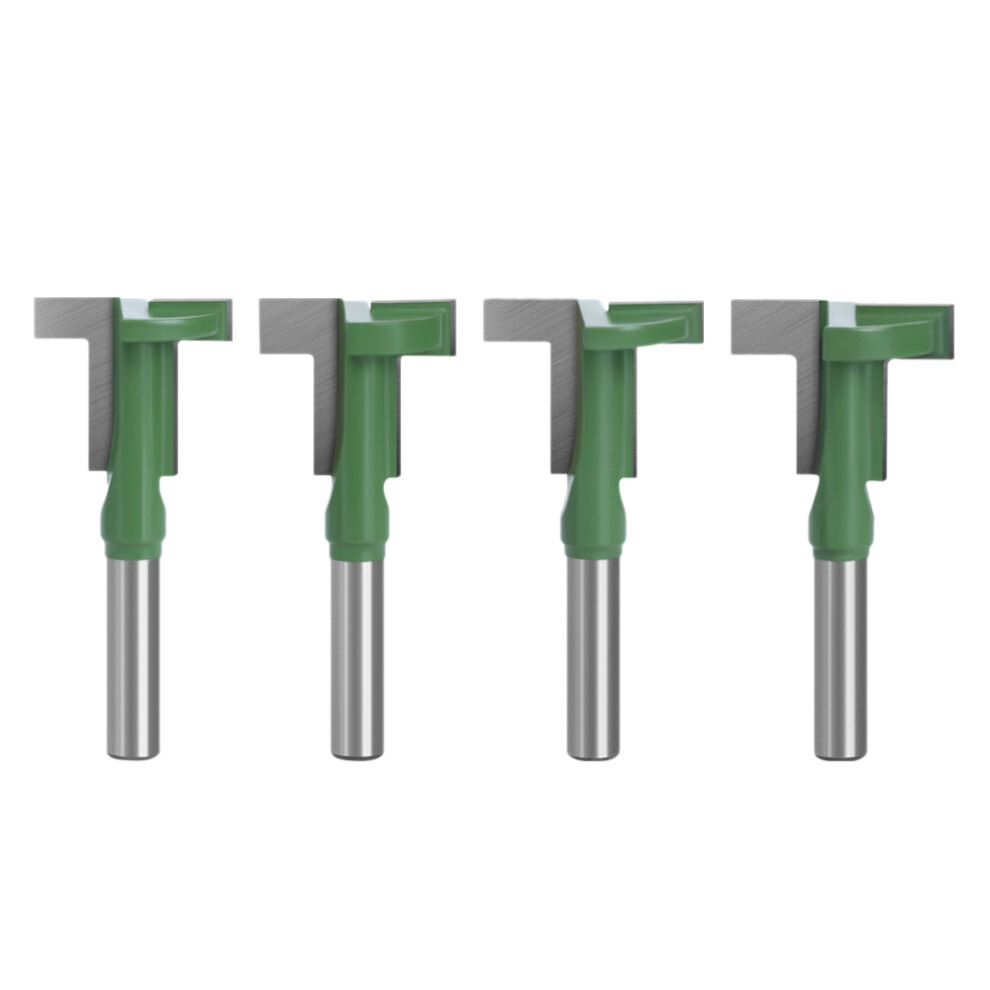 Lot de 4 fraises à rainurer en T à tige de 8 mm pour le travail du bois