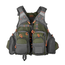 LLhappy-Fishing Life Jacket Vest Outdoor Sports Fly Swimming Adjustable Tackle Pitch Green