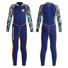 Kinderwetsuit 2,5 mm lange mouwen, warm, eendelig, koudbestendig, snorkelen, surfen, winterbadpak M