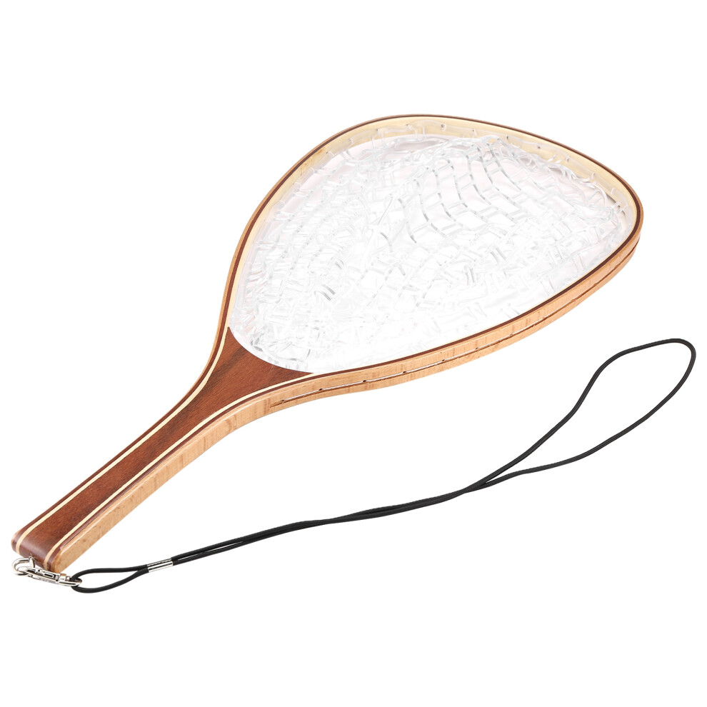 Landingsvisnet Visnetten Met Helder Rubberen Gaas Netten Met Houten Handvat Vlieguitrusting Voor Vangst-image