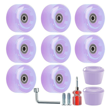 8-delige 32 x 58 mm, 82A skatewielen met lagers, 2 teendoppen, vervangende onderdelen voor buiten- of binnengebruik