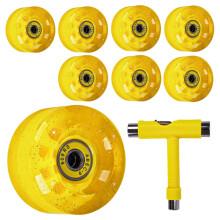 8-pack 32X58mm, 82A Quad Roller Skate-wielen met lager geïnstalleerd voor dubbele rij skaten, geel