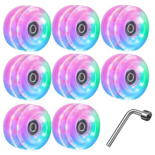 8 stuks lichtgevende rolschaatswielen voor buiten met lagers, lichtgevende skateboardaccessoires 32 x 58 mm