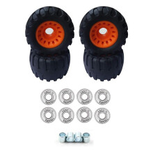 4 stuks 76 mm rubberen offroadwielen met 8 stuks ABEC-11 witte lagers, compleet longboard