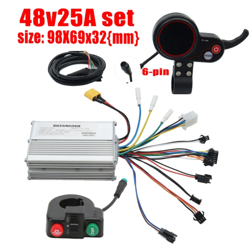 48V 25A Elektroroller-Controller-Dashboard-Kit mit TF-100-Display + Schaltertaste für Teile 1