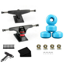 100A Skateboard Longboard 52X32mm Wielen met 5 Inch Trucks en Gereedschap Accessoires, Blauw