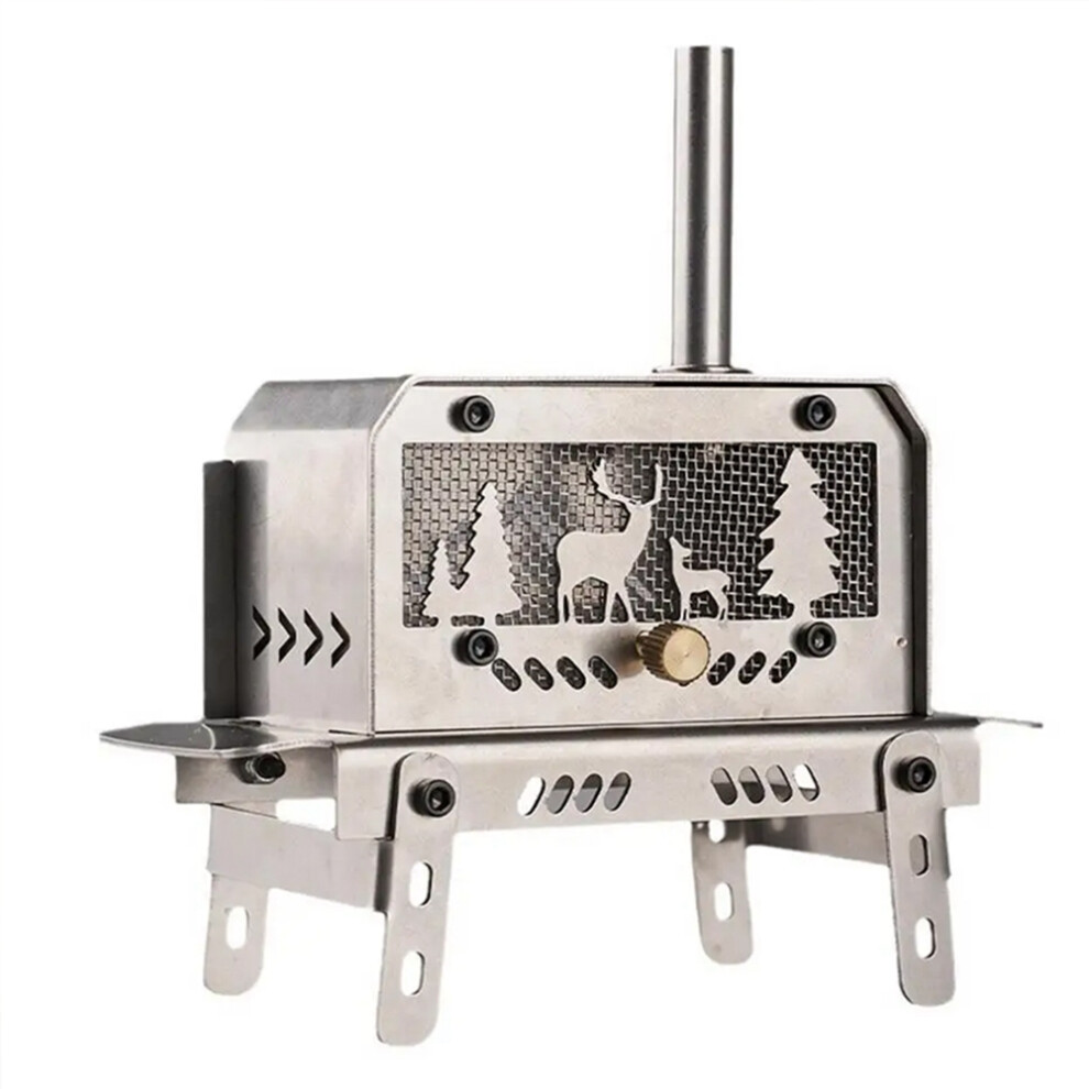 Poêle à bois de camping extérieur portable pour tente en acier inoxydable décoratif pour arbre de Noël et table