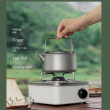 Réchaud à gaz de camping kaki, portable et puissant, cuisinière extérieure légère en acier inoxydable