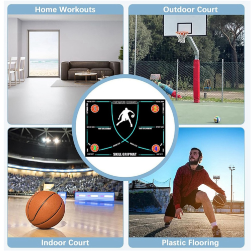 Draagbare basketbal voetwerkmat antislip trainingsvoetstapmat 2