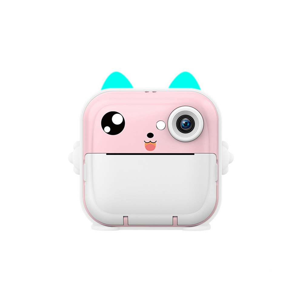 Mini appareil photo numérique HD pour enfants, mémoire 16 Go, impression instantanée, cadeau de Noël pour fille, rose