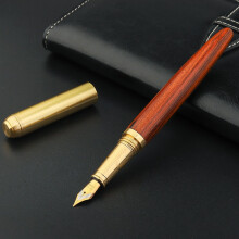 (Pear wood) Copper fountain pen, suitable for writing calligraphy, classic design metal pen