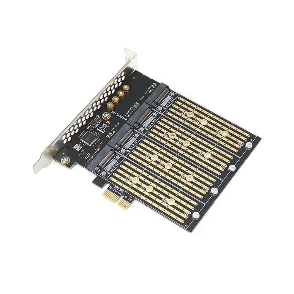 Adaptateur de carte d'extension multifonction portable PCI-E X1 vers SSD M.2 B-Key 4 bits PCIE NGFF SATA