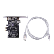 LLhappy-PCIe 4 Port (3X 6Pin+1X 4Pin) Firewire 800 IEEE 1394 Adapter Card High Speed 800Mbps Free 6Pin to 4Pin Cable