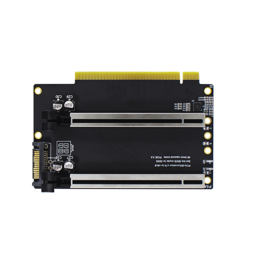 Llhappy-Pcie 3.0 X16 1 To 2 Expansion Card Gen3 Split Pcie X8x8 40.4Mm Spaced Slots Sata Heightened Version 4851087620805