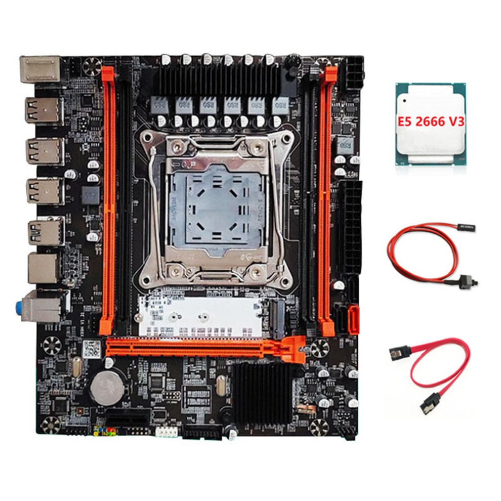 Llhappy-X99h Motherboard+E5 2666 V3 Cpu+Switch Cable+Sata Cable Kit Lga2011-V3 Ddr3x4 Ram Slot M.2 Nvme Pci-E 3.0 X16 Sata3.0 4851281180761