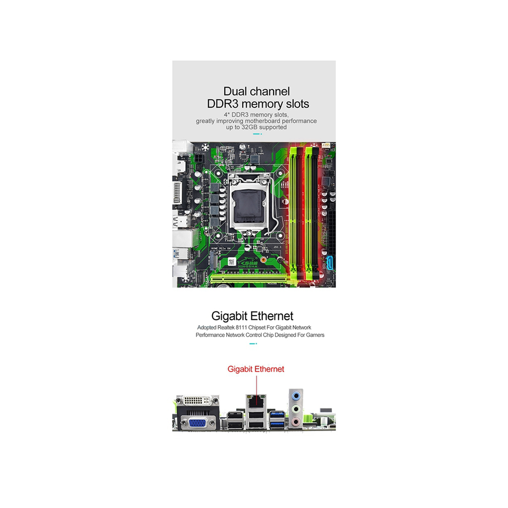 Carte mère de bureau JINGSHA B75-HM LGA1155 prend en charge la mémoire DDR3 Protocole M.2 NVME