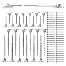 12-pack T316 roestvrijstalen kabelleuningsets geschikt voor 1/8 inch staaldraad voor systemen