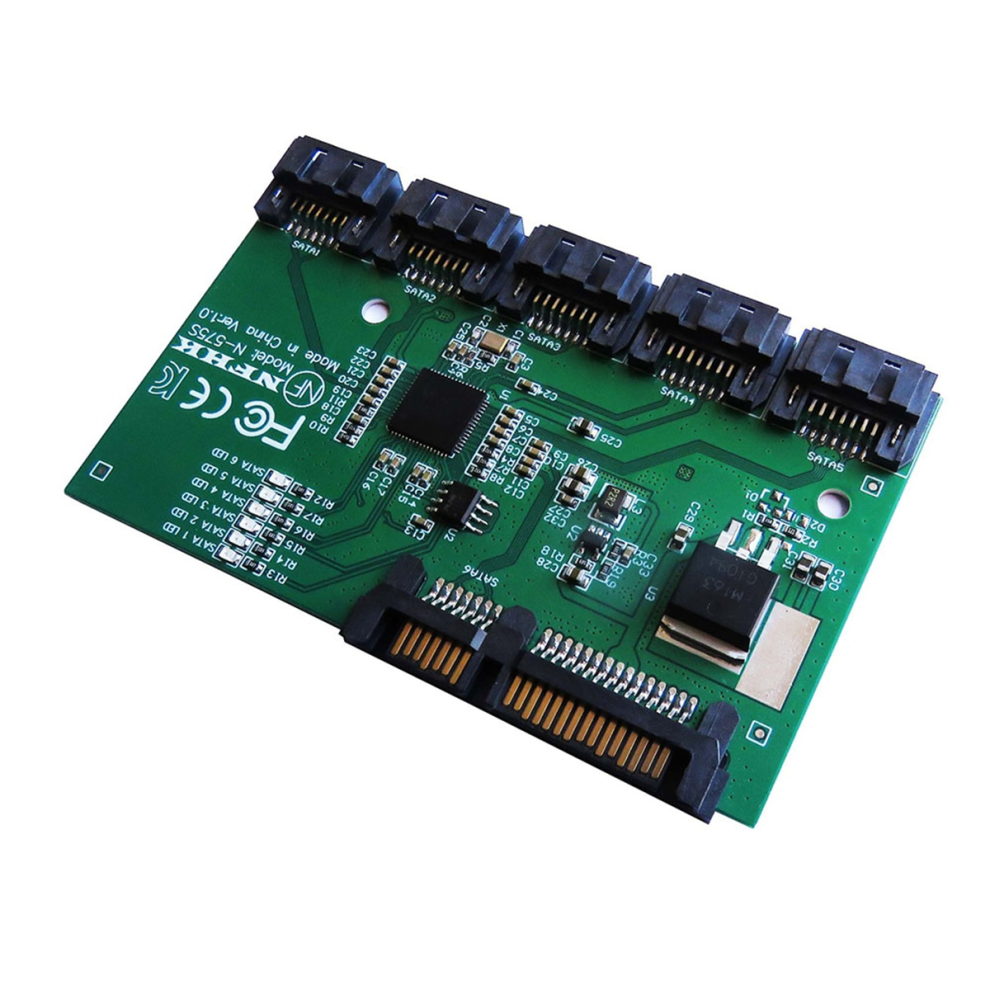 Llhappy-Sata 3.0 Expansion Card Converter, 1 To 5 Port Multiplier Riser, 6Gbps Hdd/Ssd Hard Drive Accessory 4851281116920